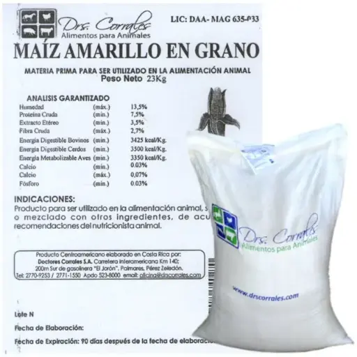 Maíz Amarillo en Grano 23Kg
